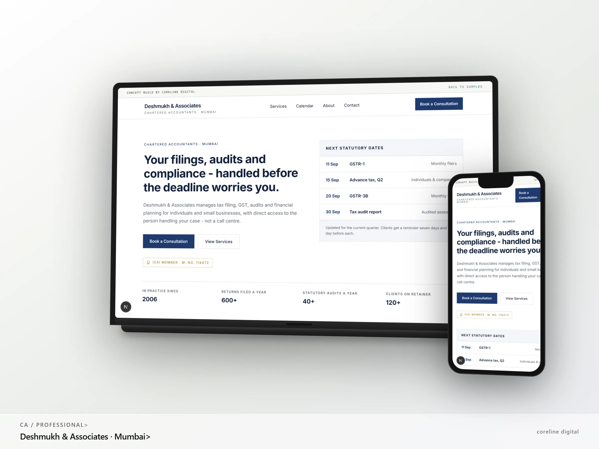 A CA practice - Chartered accountants demo site